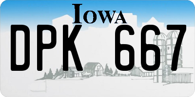 IA license plate DPK667
