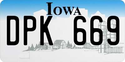 IA license plate DPK669