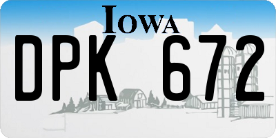 IA license plate DPK672