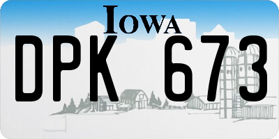 IA license plate DPK673