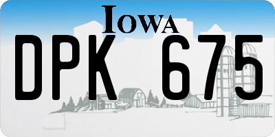 IA license plate DPK675