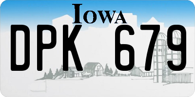 IA license plate DPK679