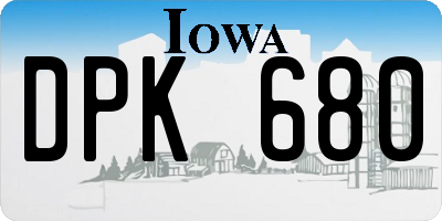 IA license plate DPK680