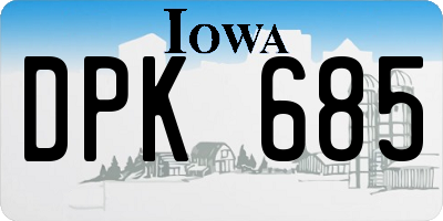 IA license plate DPK685