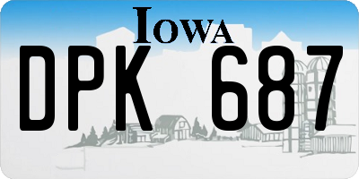 IA license plate DPK687