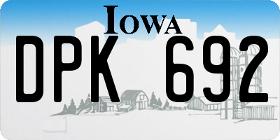 IA license plate DPK692