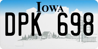 IA license plate DPK698