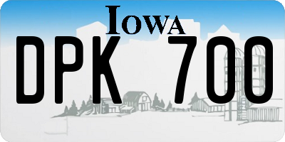 IA license plate DPK700