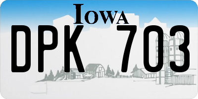 IA license plate DPK703