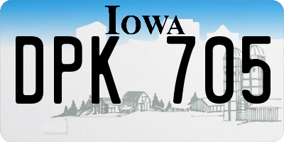IA license plate DPK705