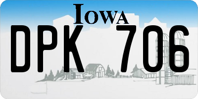 IA license plate DPK706