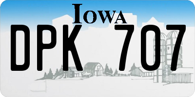 IA license plate DPK707