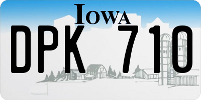 IA license plate DPK710