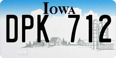 IA license plate DPK712
