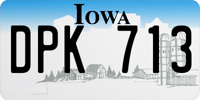 IA license plate DPK713