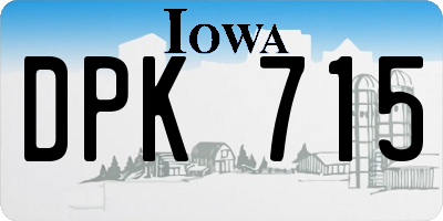 IA license plate DPK715