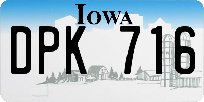 IA license plate DPK716