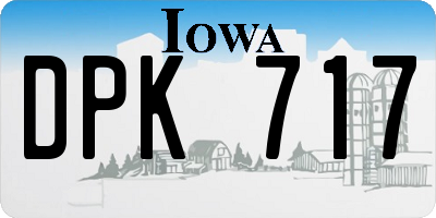 IA license plate DPK717