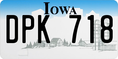 IA license plate DPK718