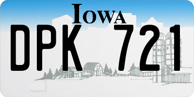 IA license plate DPK721