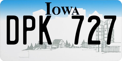 IA license plate DPK727