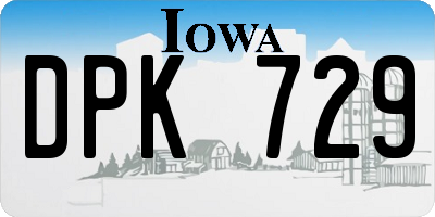 IA license plate DPK729