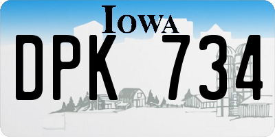 IA license plate DPK734