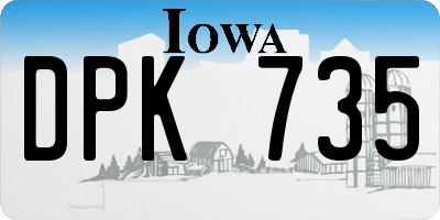 IA license plate DPK735