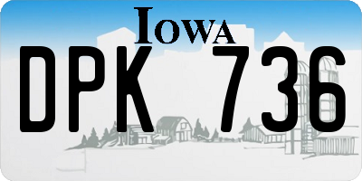 IA license plate DPK736