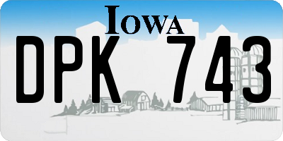 IA license plate DPK743