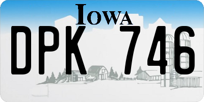 IA license plate DPK746