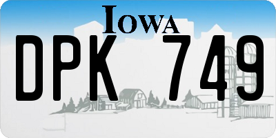 IA license plate DPK749