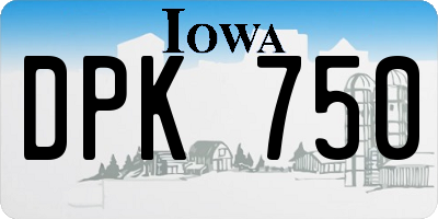 IA license plate DPK750