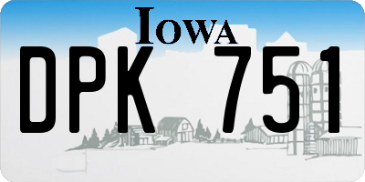 IA license plate DPK751