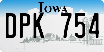 IA license plate DPK754