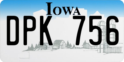 IA license plate DPK756
