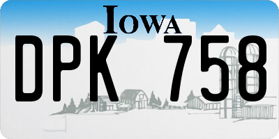 IA license plate DPK758