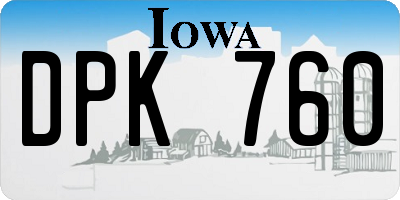 IA license plate DPK760