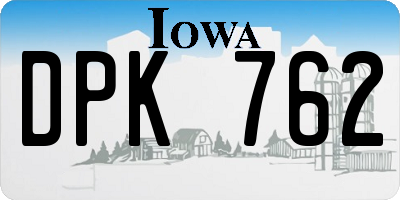 IA license plate DPK762