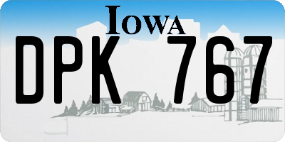 IA license plate DPK767