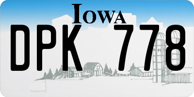IA license plate DPK778
