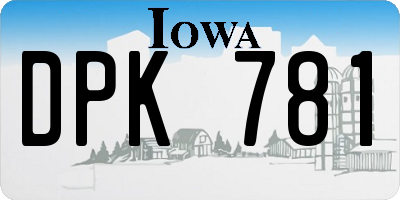 IA license plate DPK781