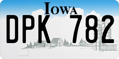 IA license plate DPK782