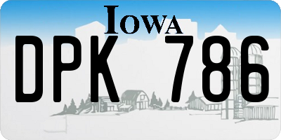 IA license plate DPK786