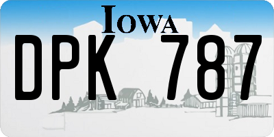 IA license plate DPK787