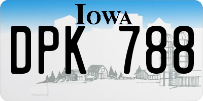 IA license plate DPK788