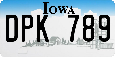 IA license plate DPK789