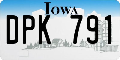 IA license plate DPK791