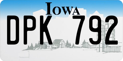 IA license plate DPK792