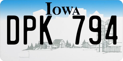 IA license plate DPK794